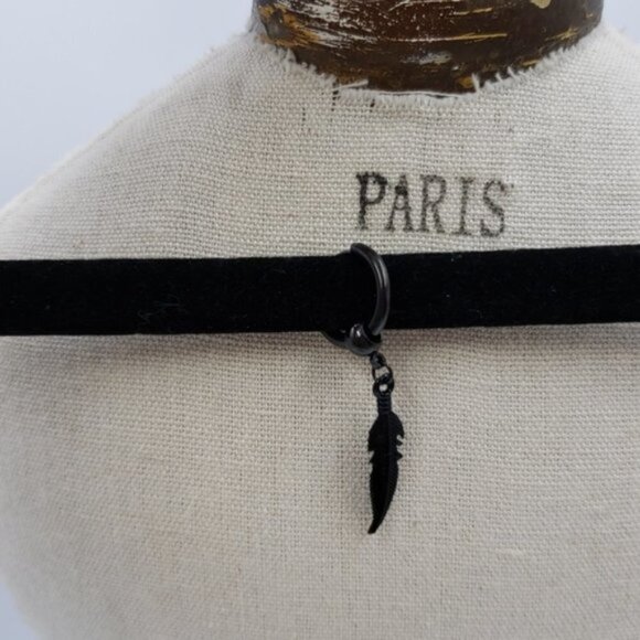 Punk Feather Stainless Steel Black Plating Drop Earring Raven Festival G… - Picture 3 of 8